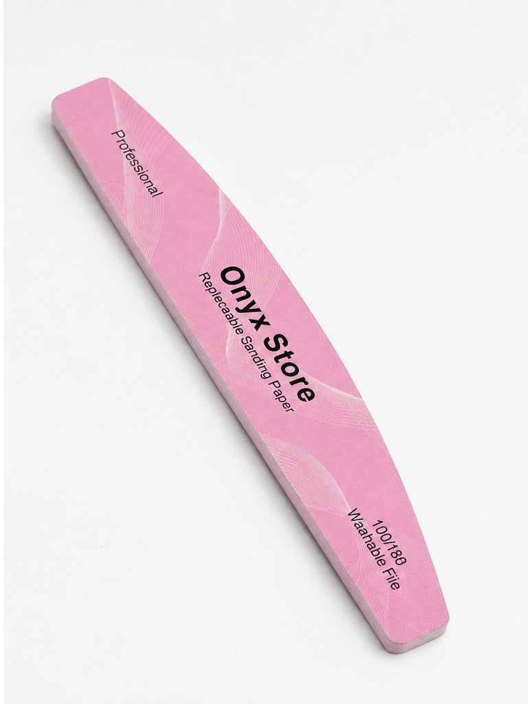 ONYX STORE Επαγγελματική Λίμα Νυχιών 100/180 Grit Μισοφέγγαρο 1 Τεμάχιο